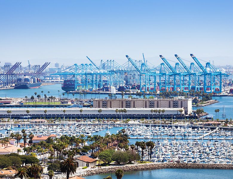 Large shipping port in California