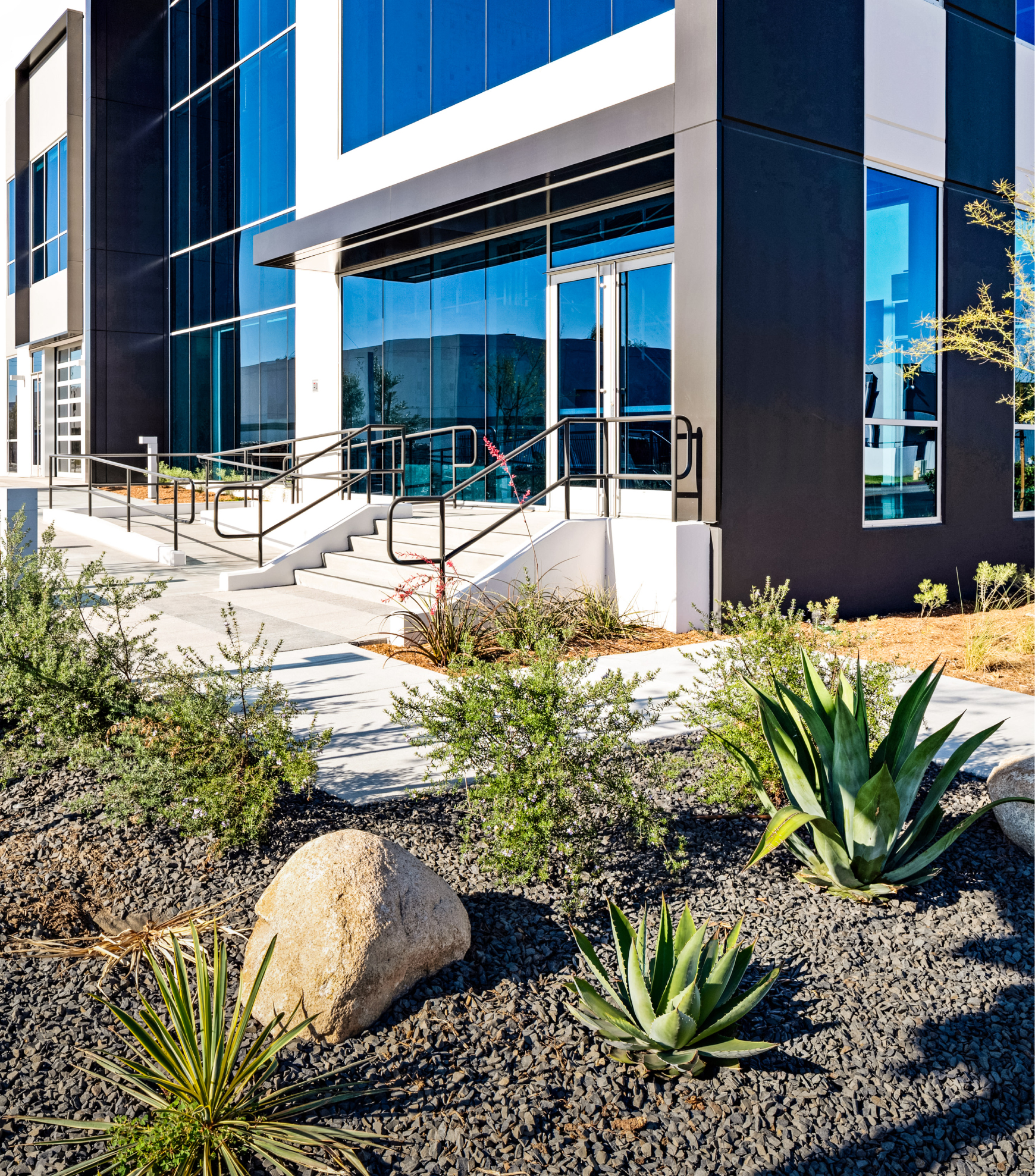 Landscaping outside an Anaheim, CA warehouse
